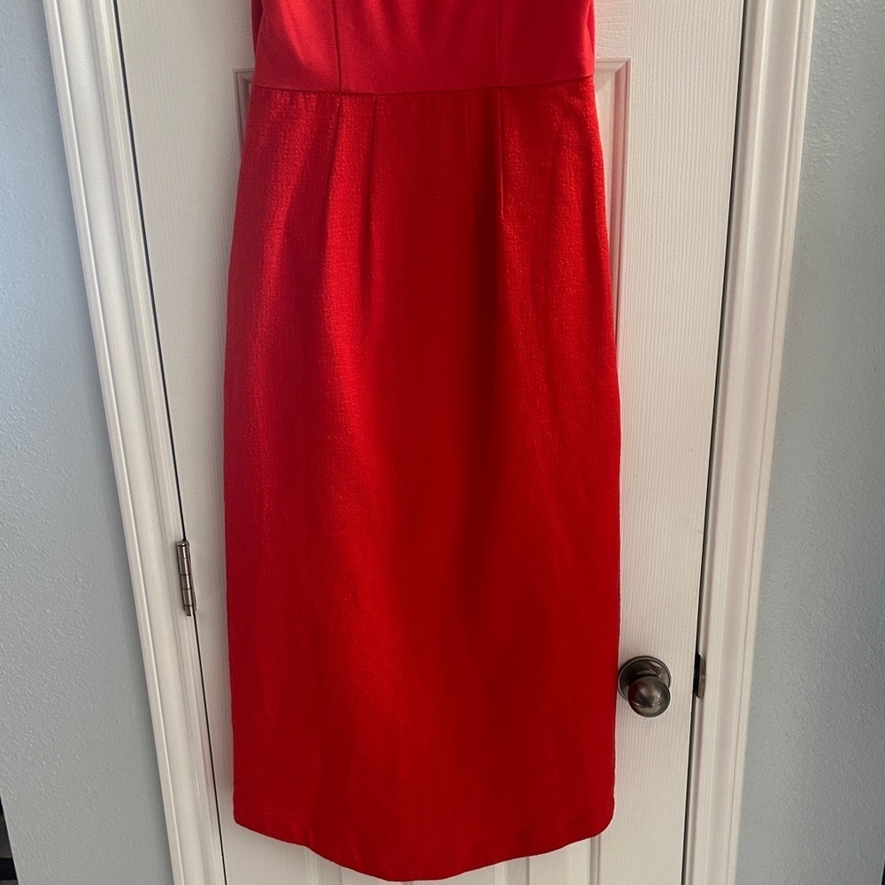 Maeve Asymmetrical Squareneck Maxi Dress Red Women’s 2 Flirty Party Holiday - Picture 8 of 13